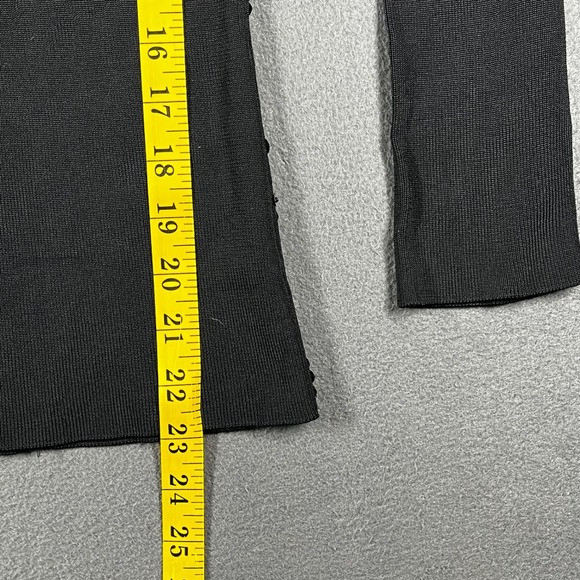 Sweaterworks Black Sparkle Sequin Embellished‎ Knit Long Sleeve Top Medium - Picture 9 of 10